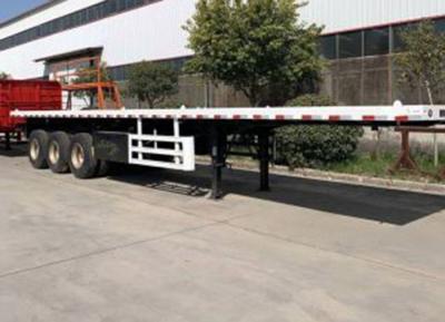 China 80t/70t Container Transport Semi Trailer with Flat Bed and 12 Tires for sale