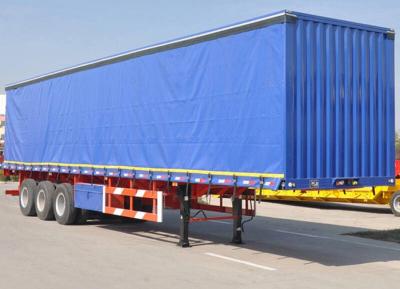 China ABS Anti-lock Braking System Tri-Axle PVC Fabric Dry Van Cargo Curtain Side Semi-Trailer for sale