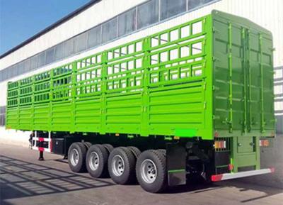 China 3 Axle Fence Cargo Semi Truck Trailer With Leaf Spring Suspension 13000*2500*3950mm for sale