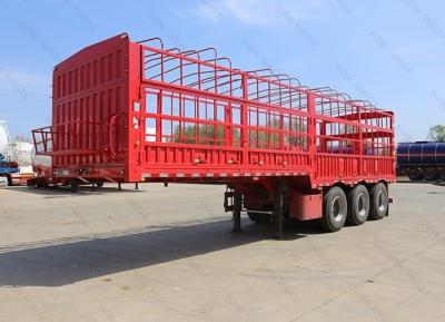 China Not Self-dumping 3 Axles Fence Semi Truck Trailer For Livestock Transport Air Suspension for sale