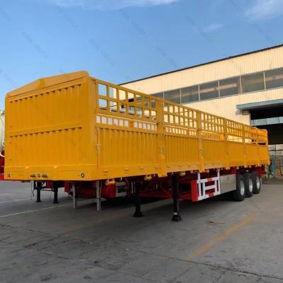 China 80 ton Side Board Van-type utility vrachtwagen Semi-trailer met container slot Te koop