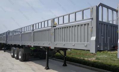 China Tire Triangle Steel 60-80 Tons Cargo Drop Side Fence Trailer Side Wall Semi Trailer for sale