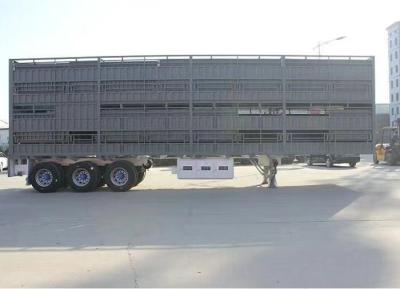 China 40t Customizable Fence Truck Trailers Pig/Cattle/Cow Carrier Trailer With Roof Vents for sale