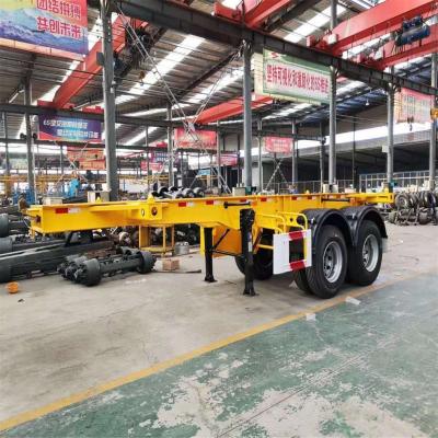 China 12 band zware mechanische ophanging container transport half-aanhangwagen skelet chassis Te koop