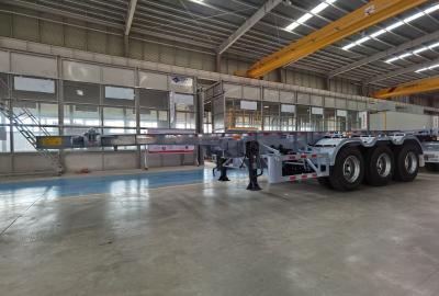 China Ultra laag chassis platbed semi-trailer met zwaar werk ontwerp en Wabco relais klep Te koop