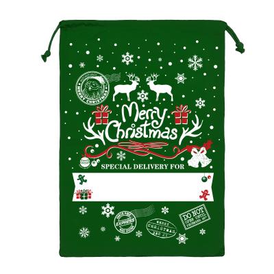 China HighKing Eco-Friendly Wholesale New Arrivals New Arrival Christmas Bags Green Santa Bags Sublimation Large Christmas Gift Bag for sale