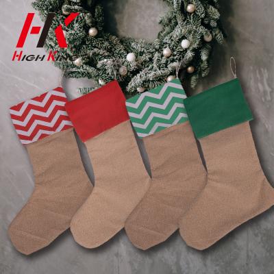 China Custom 2021 HighKing Blanks Christmas Stockings Bulk Best Price Cotton Stockings Eco-Friendly Sublimation Gift for sale