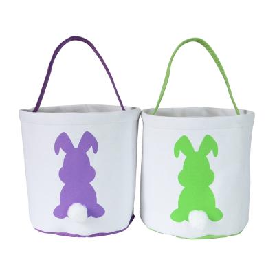 China King Sales Eco-friendly High Promotion Canvas Easter Tote Bunny Easter Basket Wholesale Bag for sale