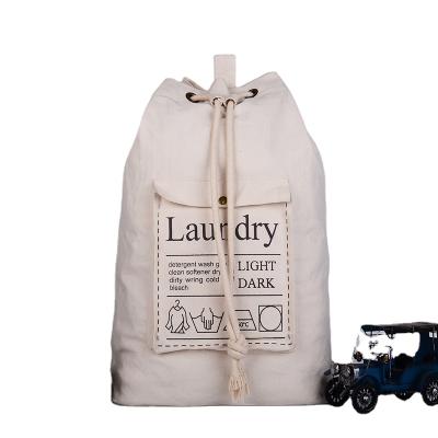 China Eco-friendly Good Quality Commercial 100% Cotton Laundry Dirty Wash Bag for sale