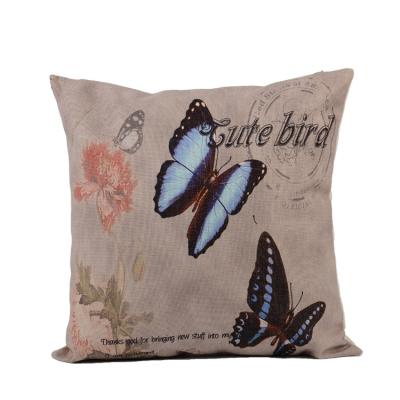 China Fashion Simple Style With Butterfly Pattern Cushion Design Cushion Home Decor High Quality Canvas Material Pillow for sale