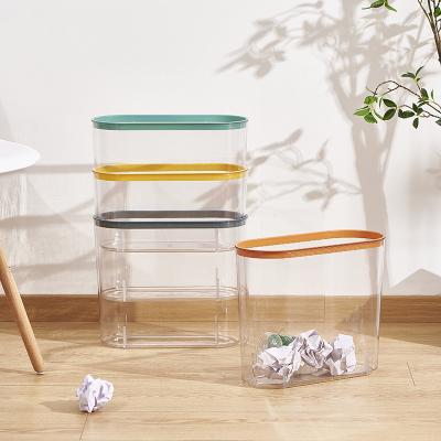 China Mini PET Viable Fiber Trash Bin Plastic Home Car Office Trash Can Ice Drink Bucket for sale