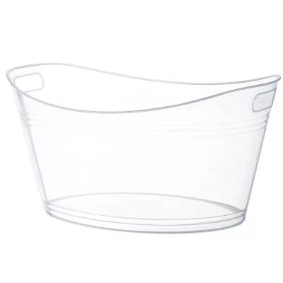 China Sustainable Large Party 18L Beverage Tubs Plastic Oval Tub Baskets Ice Buckets Cooler Storage Bin for sale