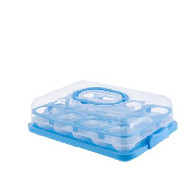 China Viable Clear 12cups Cake Box With Handle Plastic Cake Carrier Rack Holder Containers With Lid for sale