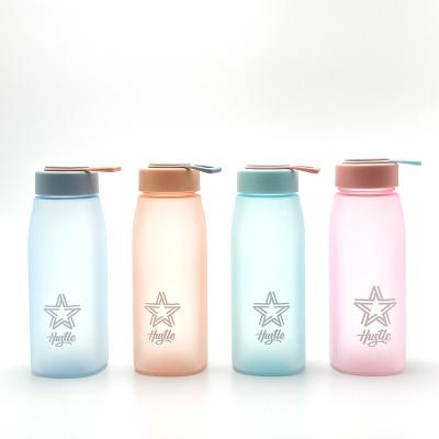 China Sustainable Blue Pink Color Slim Shape Travel Upright Drinking Plastic Water Bottle for sale