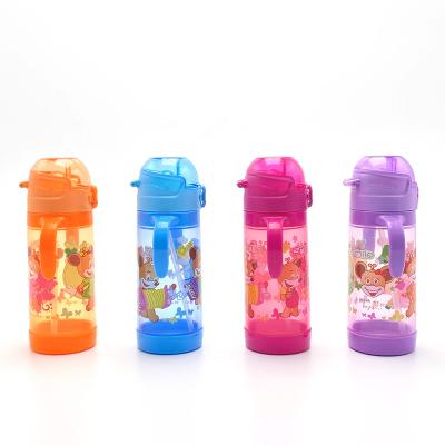 China Sustainable Cute Designed Plastic Portable Kids Children Water Bottles For School Travel for sale