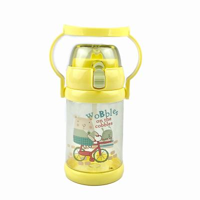 China Sustainable Wholesale High Quality 550ml Kids Water Bottles Yellow Pink Frosted Plastic for sale