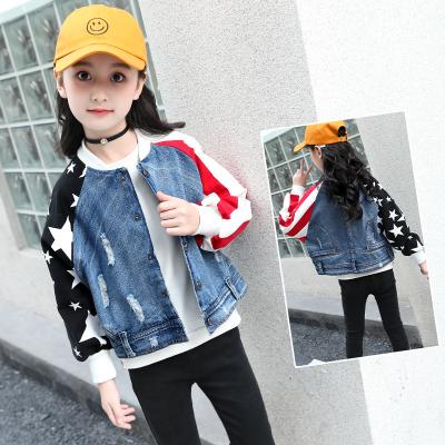 China Autumn Coat Girls Denim Plus Size Sustainable Children Outwear Kids Jeans Jacket for sale