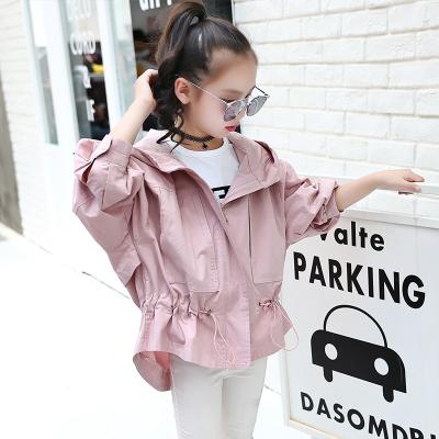 China Anti Shrink Street Style Kids Dust Coat Poncho Spring Girls Casual Hooded Overcoat for sale