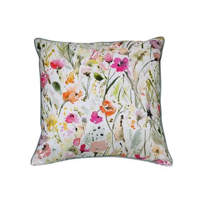 China 50x50cm Home Decor Square Flower Multicolor Fabric Printed Pillow Cover Cushion Cover Luxury PORTABLE 50x50cm for sale