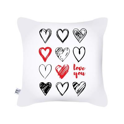 China 2022 Wholesale High Quality Anti-static Factory Valentine's Day Pattern Font Printing Cushion Cover Sofa Decoration Pillow Case for sale