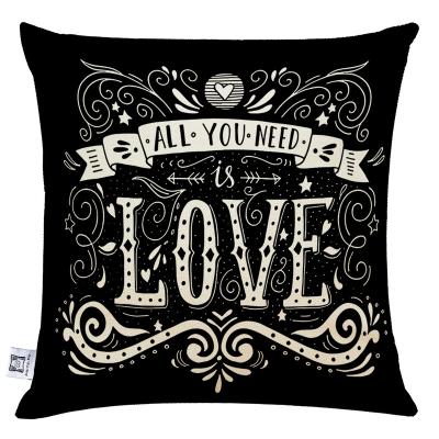 China 2022 Viable Premium Valentine's Day LOVE Font Printing Cushion Cover Sofa Decoration Pillow Case for sale