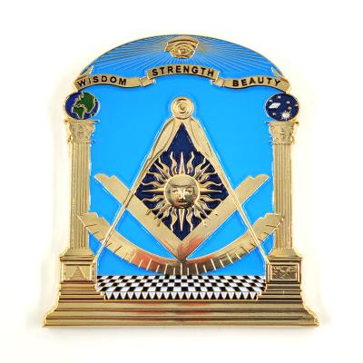 China USA and Europe Mason Master Wisdom Strength Beauty Seeing All Masonic Eye Pillars After Key Auto Car Emblem for sale