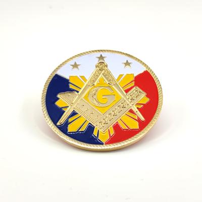 China Custom China Car Badge Philippines Flag Square and Compass Letter G Car Emblem Masonic Auto Emblem for sale