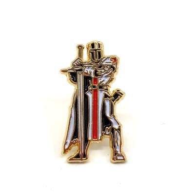 China China Freemasonry Knights Warrior Templar Knights Templar Seal Crusaders Solomon Lapel Pin Masonic Pin for sale