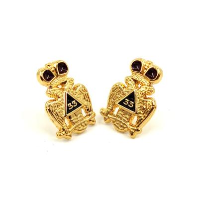 China China Freemason Scottish Rite Double Thirty-Third Degree Eagle Head With Crown Lapel Masonic Scots Pin Thirty-Third for sale