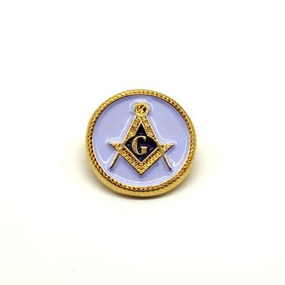 China USA Freemason Regalia White Gold Enamel 5/8