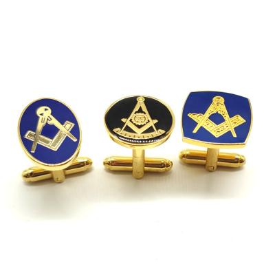 China USA and Europe Masonic Master Cuff Link Metal Craft Gold Plating Black Color After Mother Cufflinks for sale