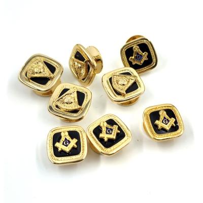 China Wholesale High Quality Gold Collar Studs Masonic Master Masonic Cufflinks and Studs Collar Studs from USA and Europe for sale