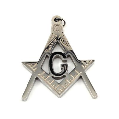 China China Stainless Steel Charm Freemasonry Cut Masonic Square and Compass Letter G Pendant Charm for sale