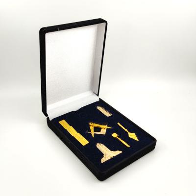 China USA and Europe Masonic Gift Set Tools Masonic Blue Freemason Lodge Miniature Working Tool Set in Velvet Box for sale