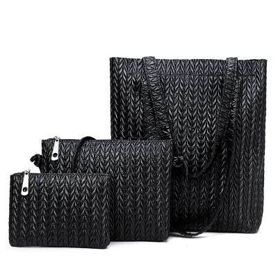 China High quality bag border female fashion ladies new bag tide woven three-piece handbags wholesale for sale