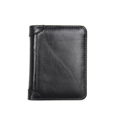 China 2021 New Simple Casual Men's Wallet Anti-theft Smart Short Multi Card Wallet Leather Wallet for sale