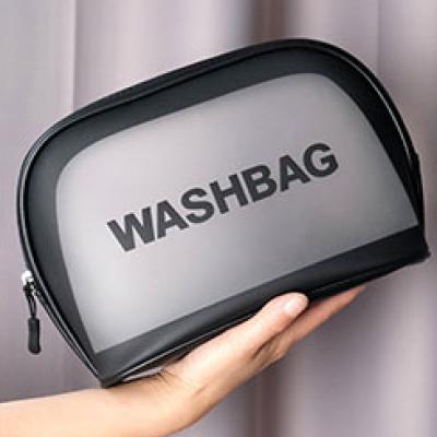 China Large capacity logo fashionable portable custom waterproof travel PVC transparent cosmetic bag for sale