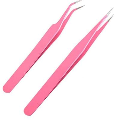 China All Types Custom Eyelash Extension Available Logo Private Label Eyelash Tweezers Kit Rose Gold Volume Stainless Steel for sale