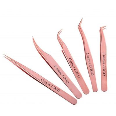 China All Types Quality Available Professional Tweezers For Eyelash Extension Stainless Steel Eyelash Tweezers With Brand for sale