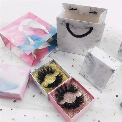 China Custom Long Natural Private Label Eyelash Box Mini Luggage Suitcase Eyelash Boxes Paper Box Eyelash Paper Packaging for sale