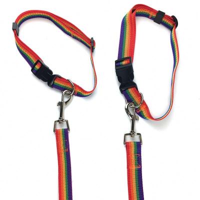 China Wholesale PP DETACHED Factory Adjustable Custom Logo Dog Leash and Collar Strap Set for sale