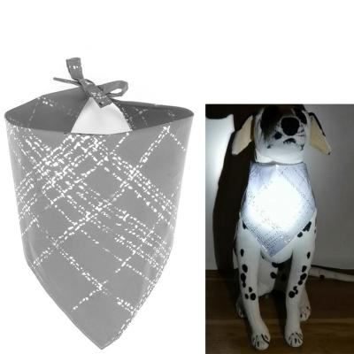 China Factory Design New Next Design Night Reflective Dog Safety Scarf Wholesale Stocked Walking Bandana for sale