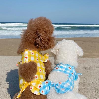 China Cooling Clothes Stocked Teddy Girls Dress Cute Summer Wholesale Dog Apparel Pet Cotton for sale