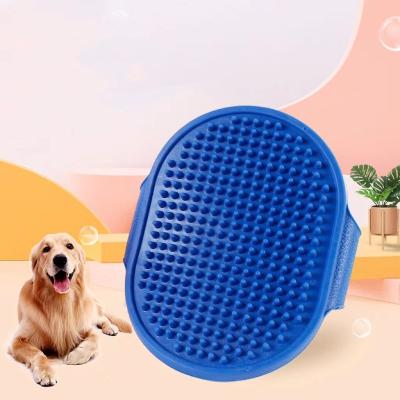 China Stocked Silicone Pet Grooming Brush For Bathing Massage Brush Shampoo Rubber Comb With Adjustable Ring for sale