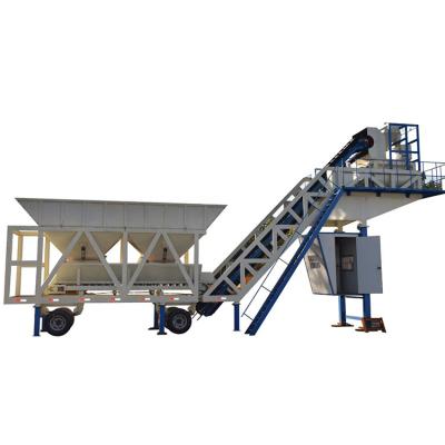 China Construction worksÂ   HZS25 Stationary Skip Hopper 37 Kw Power Mixer Mini Concrete Mixing Plant for sale