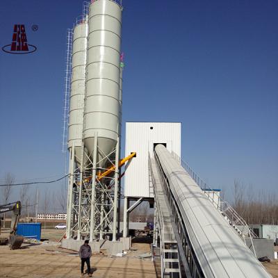 China Building Material Stores PLD Order Large Low Cost HZS120 Bolted Cement Silo Belt Conveyor Concrete Batching Plant Paving Construction Works for sale