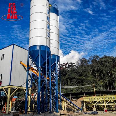 China Building material stores China factory price HZS 90 m3/h forced twin shaft concrete mixer factory batching concrete mix on sale for sale