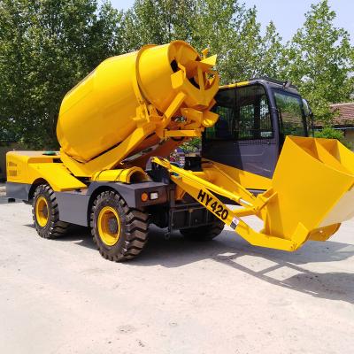 China Construction Material Stores Small Easy Operation Mobile Concrete Mixer Self Unloading And Loading Concrete Mixer Concrete Mixer Truck for sale