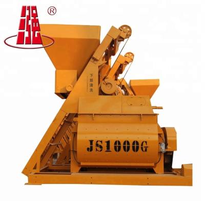 China Construction worksÂ   Twin Axles Concrete Mixer 1000L Double Shafts Forced Type Concrete Mixer Machine Factory Price for sale