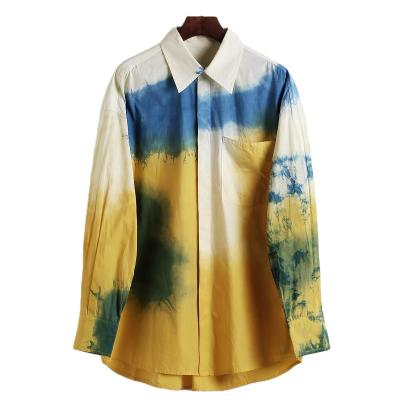 China New Arrival Breathable Spring Sleeve Long Sleeve Lapel Button Down Blouse Tops For Women for sale